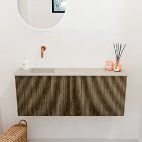Mondiaz Joya DLux 100cm toiletmeubel dusk met wastafel faye links zonder kraangat opalo