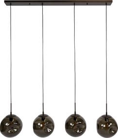 Hanglamp Met 4 Glazen Bollen Bruin