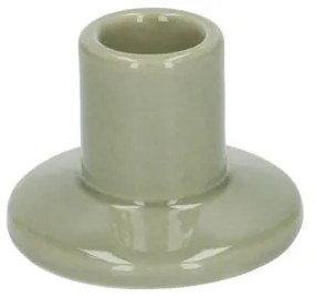 Kandelaar, porselein, lichtgroen, laag
