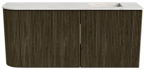 Mondiaz Joya DLux 90cm toiletmeubel ronding links shadow met wastafel faye rechts zonder kraangat ostra