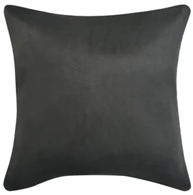 vidaXL Kussenhoezen 4 stuks antraciet 40 x 40 cm imitatiesuède polyester