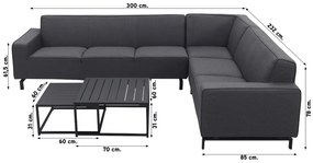 Boavista/Royalty Sunbrella loungeset - Sooty - 5-delig - rechts