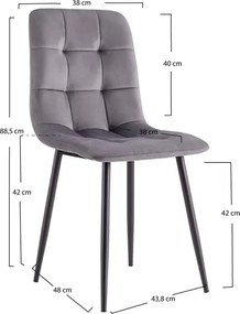 Pack 4 Stuhl Fluwelen Stoelen