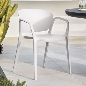 Kave Home Ania Stapelbare Tuinstoel Kunststof Wit