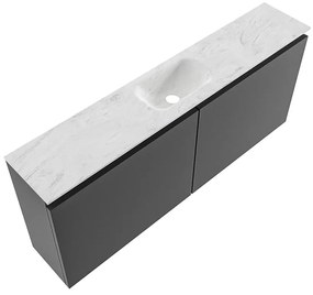 Mondiaz Ture DLux toiletmeubel 120cm dark grey met wastafel opalo midden zonder kraangat