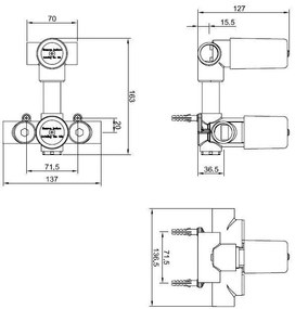 Mueller Gold inbouw regendouche met 20cm hoofddouche en plafondarm 30cm messing geborsteld