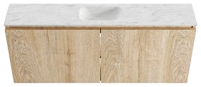 Mondiaz Ture DLux toiletmeubel 120cm washed oak met wastafel opalo midden zonder kraangat