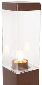 Buitenlamp roestbruin 80 cm met stopcontact IP44 - Malios Design, Modern E27 IP44 Buitenverlichting