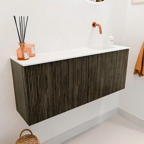 Mondiaz Joya 100cm toiletmeubel shadow met wastafel faye rechts zonder kraangat talc