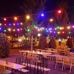 Patio Lichtsnoer kleur 40m met 48 LED buiten waterdicht Prikkabel feestverlichting