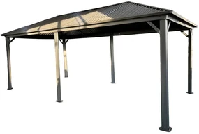 Metalen tuinhuis Sardinië 3x6 met klamboe Garden Point beige