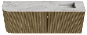 Mondiaz Joya DLux 110cm toiletmeubel ronding links dusk met wastafel faye rechts zonder kraangat glace