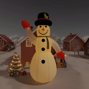 vidaXL Sneeuwpop opblaasbaar met LED's 1000 cm