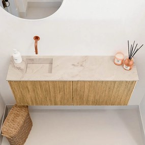 Mondiaz Joya DLux 100cm toiletmeubel oak met wastafel faye links zonder kraangat frappe