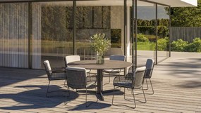 4 Seasons Outdoor Aprilla dining set antraciet met Embrace tafel Ø 160 cm * Sale *      zwart weerbestendig