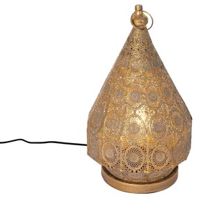 Oosterse tafellamp goud 26 cm - MowgliOosters E27 rond Binnenverlichting Lamp