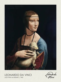 Kunstreproductie The Lady with an Ermine (1490), Leonardo Da Vinci