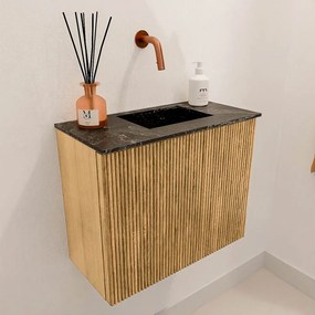 Mondiaz Joya DLux 50cm toiletmeubel oak met wastafel faye rechts zonder kraangat lava