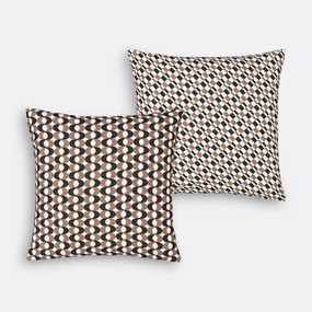 Set van 2 kussenhoezen in recycled katoen, Faber