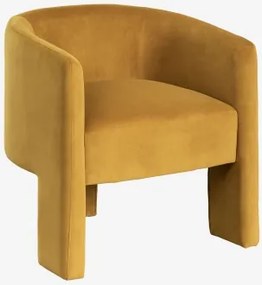 Beklede Fauteuil Xastru Fluwelen Mustard - Sklum