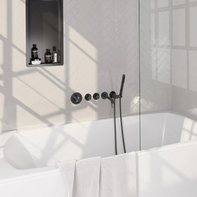 Brauer Stripe inbouw badkraan met staafhanddouche gunmetal geborsteld PVD