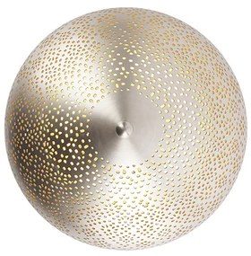 Oosterse plafondlamp staal met lichteffect - Sinbad