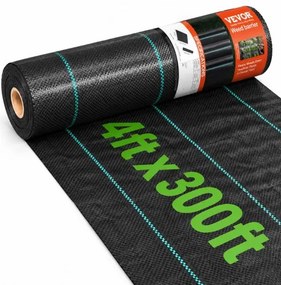 VEVOR 108g/m² Onkruidbestrijdingsdoek Tuinvlies Tegen Onkruid 1,2x91,4m Onkruidfolie Gemaakt van PP Waterdoorlatend Scheurvast Corrosiewerend Onkruidvlies 620/750N Treksterkte Onkruidbeschermingsgronddoek