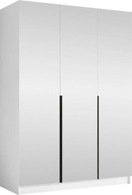 Kledingkast Closico Decoron III, Wit, Zwart, 215x150x58cm, 148.5 kg, Kledingkast deuren: Met scharnieren