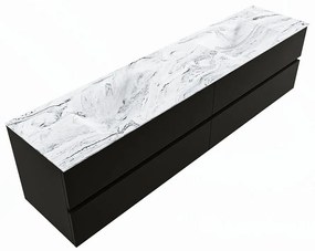 Mondiaz Vica DLux badmeubel 200cm urban 4 lades met wastafel glace dubbel zonder kraangat