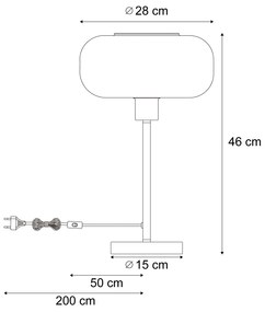 Retro tafellamp zwart met brons glas - Bizle Retro E27 rond Binnenverlichting Lamp