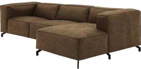 Goossens Bank Calvin groen, micro leer, 3-zits, modern design