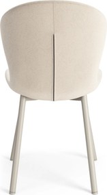 FIORA Beige (stof Apia 453) / grijs-beige frame (kasjmier) - MODERNE GESTOFFEERDE STOEL VOOR WOONKAMER/EETKAMER LOFT