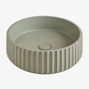 Ronde Wastafel Ø40 Cm In Beton Teide Green Bay - Sklum