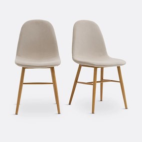 Set van 2 fluwelen stoelen, Polina