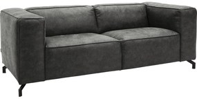 Goossens Bank Calvin grijs, micro leer, 2,5-zits, modern design