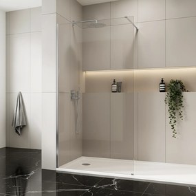 Walk-in douchewand Rea Flexi Transparent / Chrome 100
