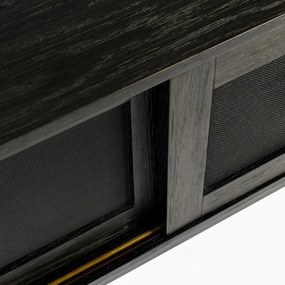 Zuiver Hardy Tv-meubel Met Schuifdeuren Zwart - 160x45x60cm.