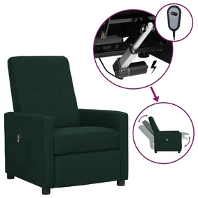vidaXL Fauteuil verstelbaar elektrisch stof donkergroen
