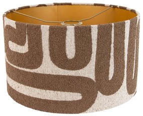 Stoffen lampenkap bruin met beige gestreept 35/35/20 Modern cilinder / rond rond