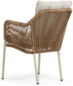 Tuinset 6 personen 240 cm Aluminium/Rope Taupe De Laan Projects