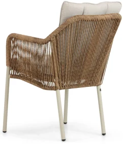 Tuinstoel Aluminium/rope Taupe-naturel-bruin Lifestyle Garden Furniture Marbella