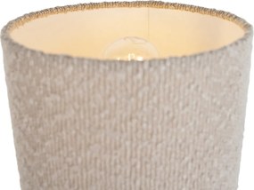 Wandlamp zwart met flexarm en kap beige van teddy stof 18cm - Brescia Combi