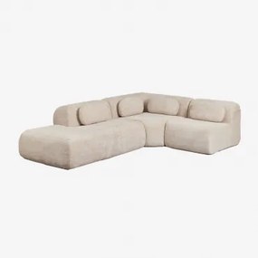 Modulaire Hoekbank Van 3 Delen Met Linker Divan In Vacuüm Verpakte Chenille Merida Chenille Dik Tapiocabeige - Sklum