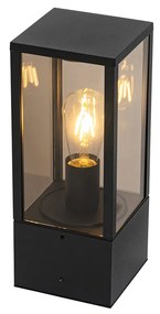 Buitenlamp zwart met smoke glas met grondpin en kabelmof 40cm IP44 - Charlois Industriele / Industrie / Industrial, Modern E27 IP44 Buitenverlichting