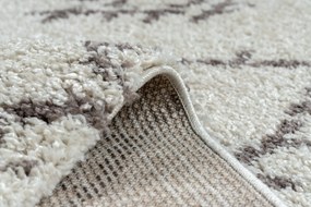 Tapijt BERBER FEZ G0535 crème / bruinrand ,  Barber , marokkaanse shaggy