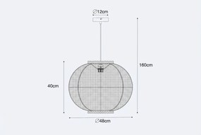 Oosterse Hanglamp Naturel Stof - Rob Taupe