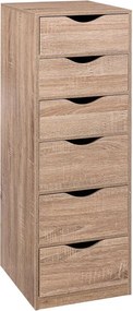 5Five Armine Ladekast - 6 Lades - Bruin Hout - 33x38x100 cm