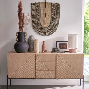 Vintage buffetkast, 2 deuren, 3 lades, Lodge