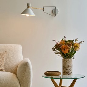 Scharnierende wandlamp in verouderde messing, Zoticus
