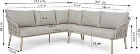 Hoek loungeset  Rope Zand/Beige   Coco